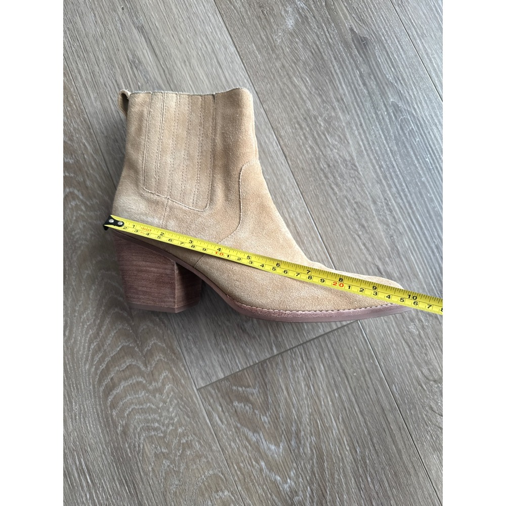 J.Crew Sadie Ankle Boots Tan Suede Western Pointed Block Heel AC328 Womens 9.5 - Picture 10 of 11
